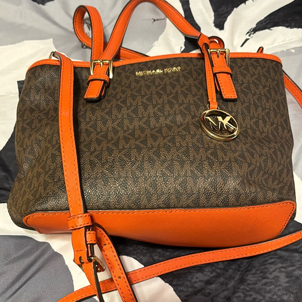 Orange and brown MK bag